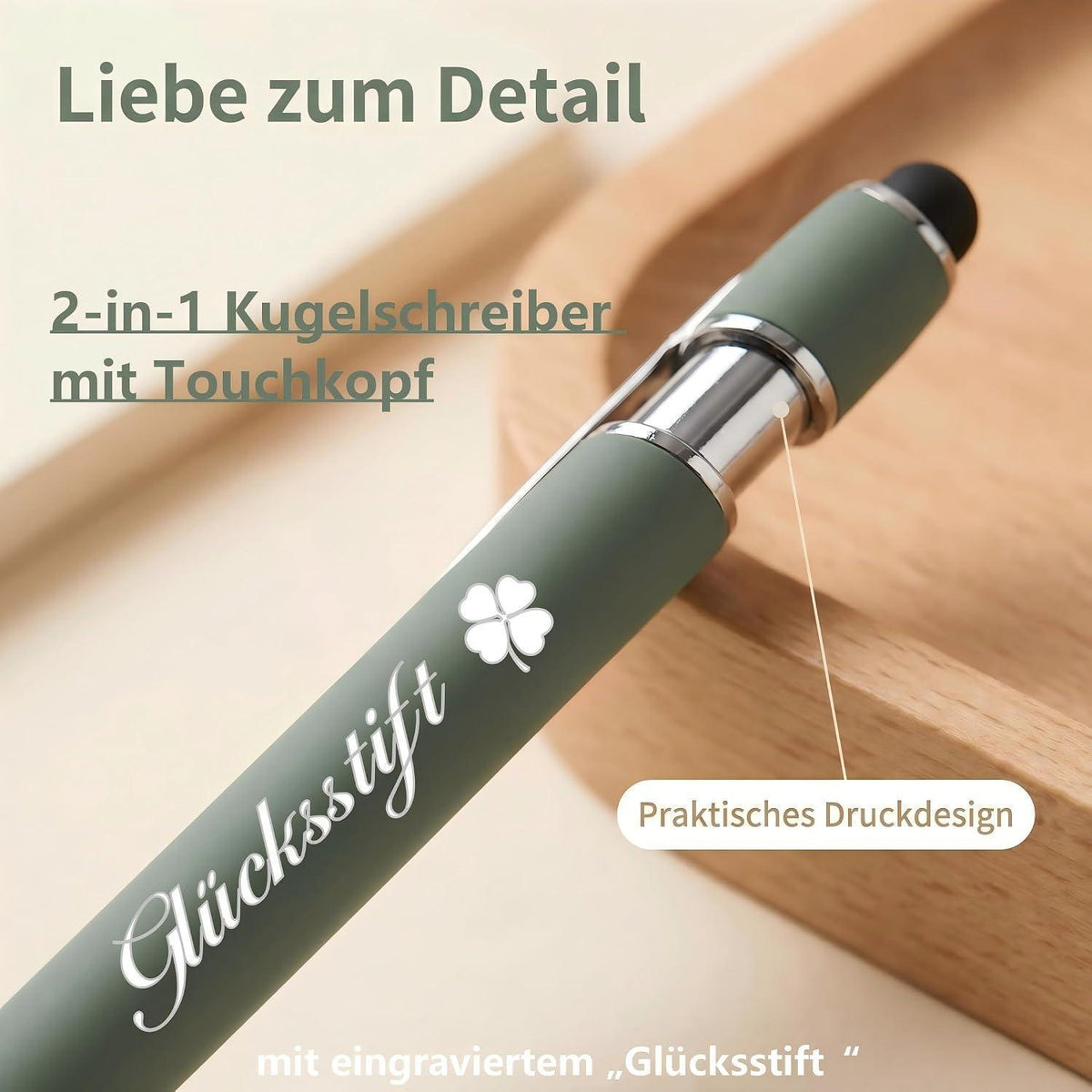 10x Glücksstift mit Vierblattklee – Dankeschön Geschenk Kollegen