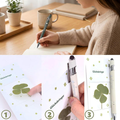 10x Glücksstift mit Vierblattklee – Dankeschön Geschenk Kollegen