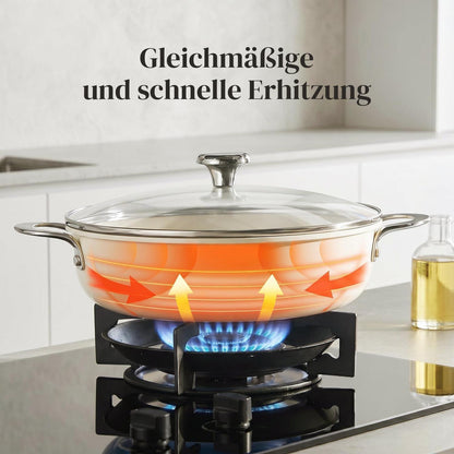 Schmorpfanne 28cm mit Deckel – Antihaft Keramik, 3,85L