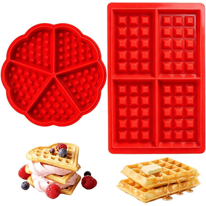 Silikon Waffelform Set Herz & Rechteckig für Airfryer & Backofen