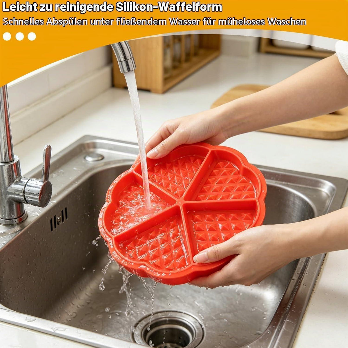 Silikon Waffelform Set Herz & Rechteckig für Airfryer & Backofen