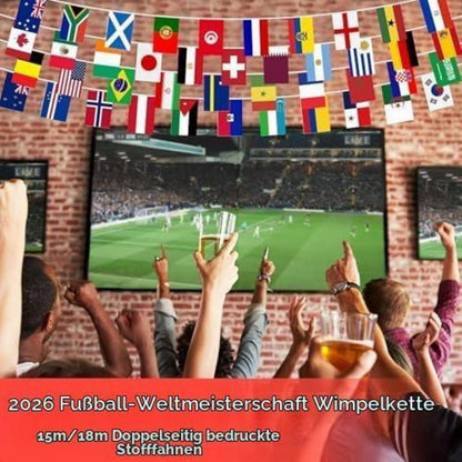 WM Fahnenkette 48 Länder – Girlande für Party & Deko