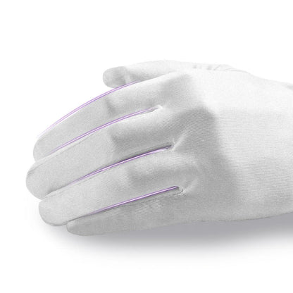 Elegante Satin Handschuhe lang marineblau