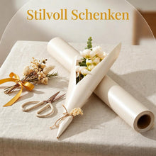 Doppelseitiges Geschenkpapier Cremefarben 43 cm x 10 m Matt & Perlglanz