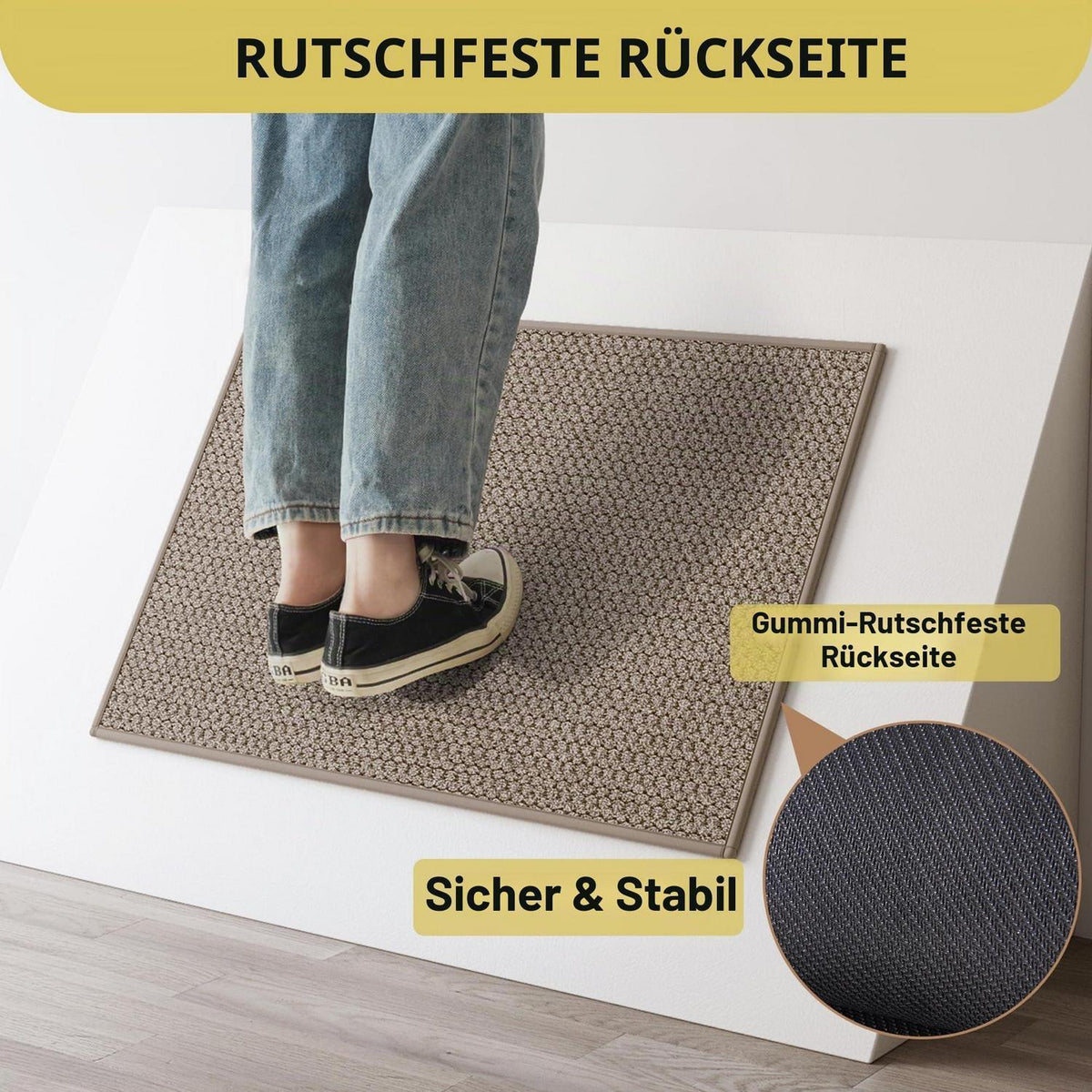 Waschbarer Küchenteppich rutschfest 45x180cm – Braun Küchenläufer