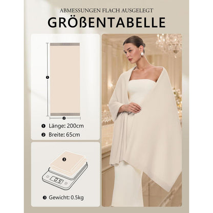 Pashmina Schal Damen Beige – Elegante Stola für Hochzeit & Abend