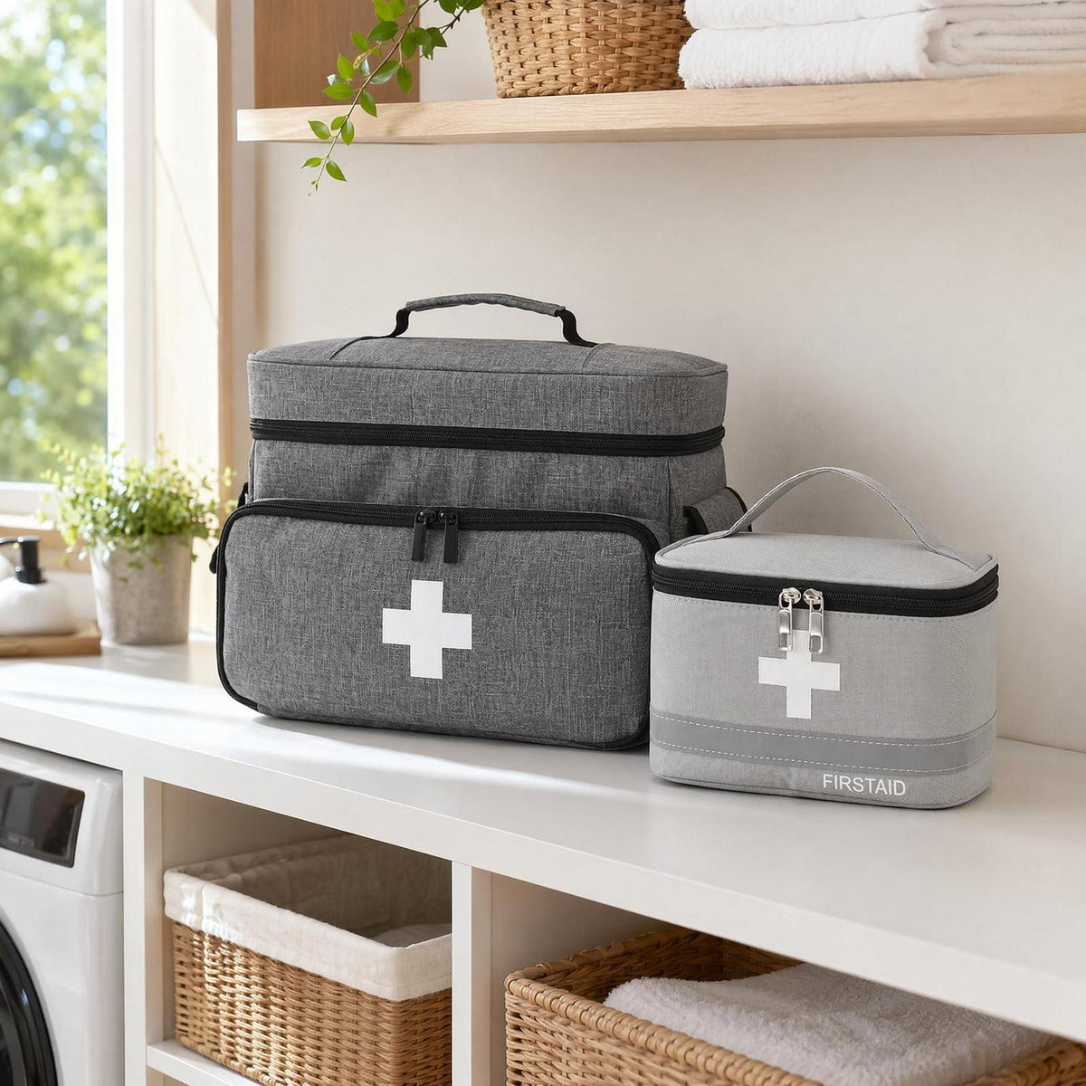 Medizintasche 2er Set – Erste-Hilfe-Beutel für Reisen & Zuhause