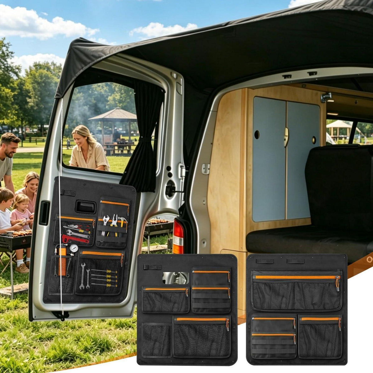 VW T5 T6 Heckklappen Organizer | Scheunentor Tasche 2er Set