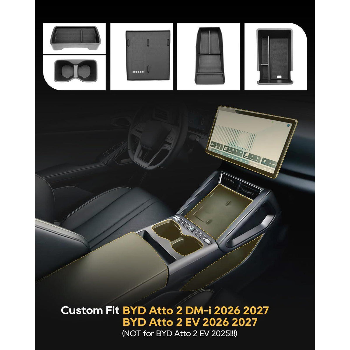 Mittelkonsolen Organizer Set für BYD Atto 2 2026