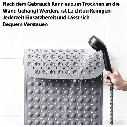 Rutschfeste Duschmatte Grau 50x80 cm mit Saugnäpfen