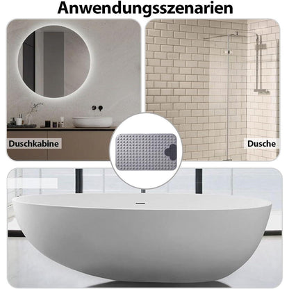 Rutschfeste Duschmatte Grau 50x80 cm mit Saugnäpfen
