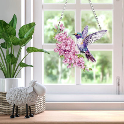 Diamond Painting Fensterbild Vogel mit Kette – DIY Bausatz