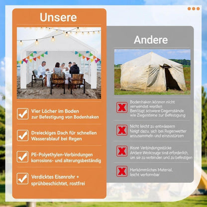 Partyzelt 4x6m – Weißes Garten- & Festzelt mit Zubehör