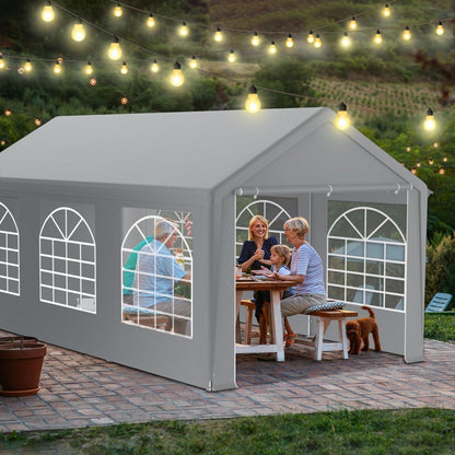 Partyzelt 3x6m Grau – Wasserdicht & UV-Schutz für Garten & Events
