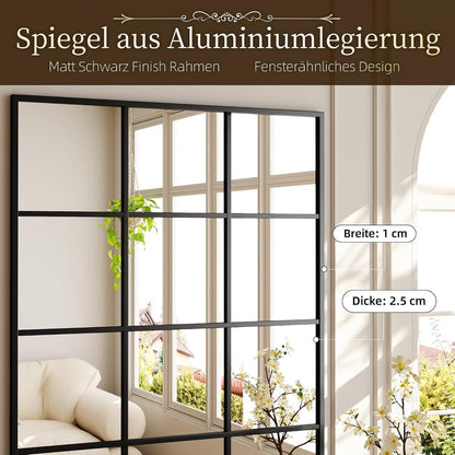 Wandspiegel Gitter Schwarz 100x75 cm – Dekorativer Kosmetikspiegel