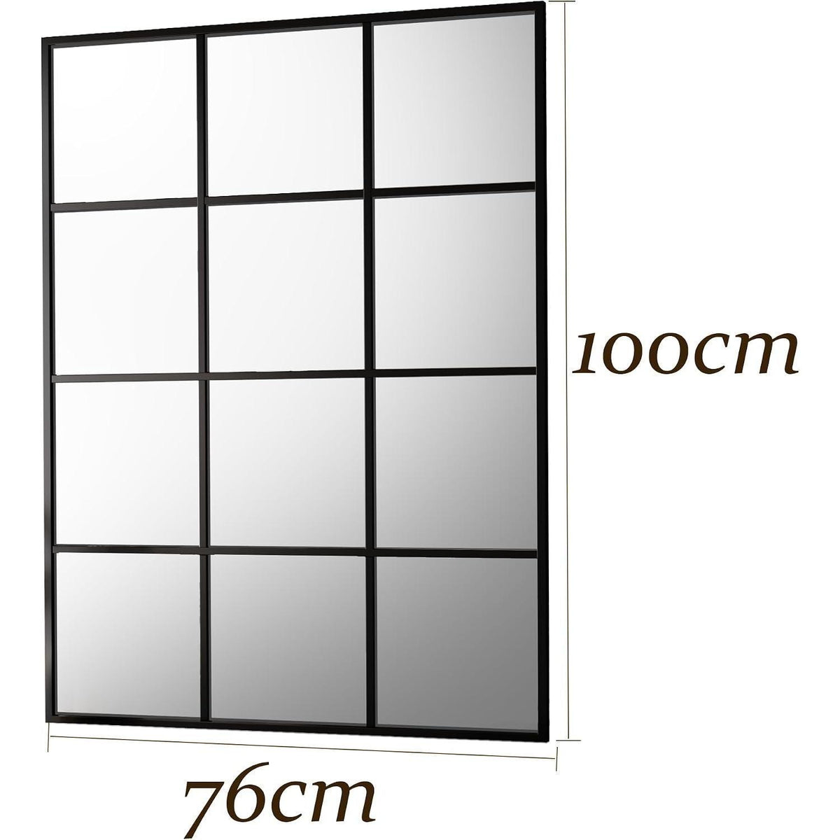 Wandspiegel Gitter Schwarz 100x75 cm – Dekorativer Kosmetikspiegel