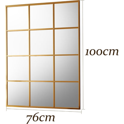 Koonmi Wandspiegel Gitter Gold 100x75 cm