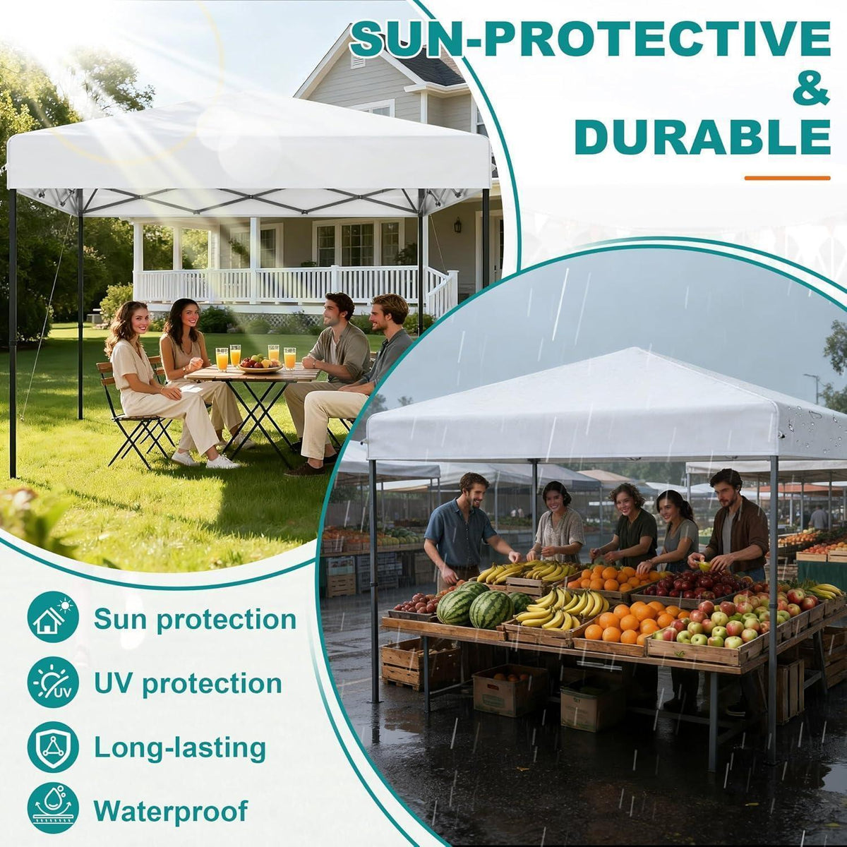 3x3 Pavillon Wasserdicht – Pop-Up Partyzelt für Garten & Outdoor
