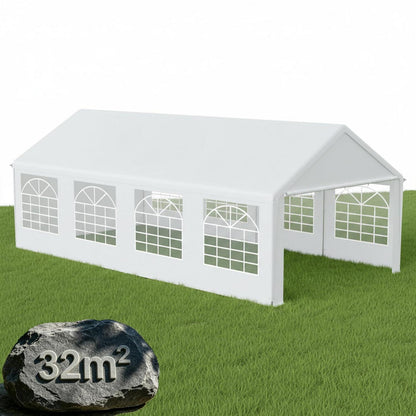 Partyzelt 4x8m Weiß – Stabiler Pavillon mit Seitenwänden