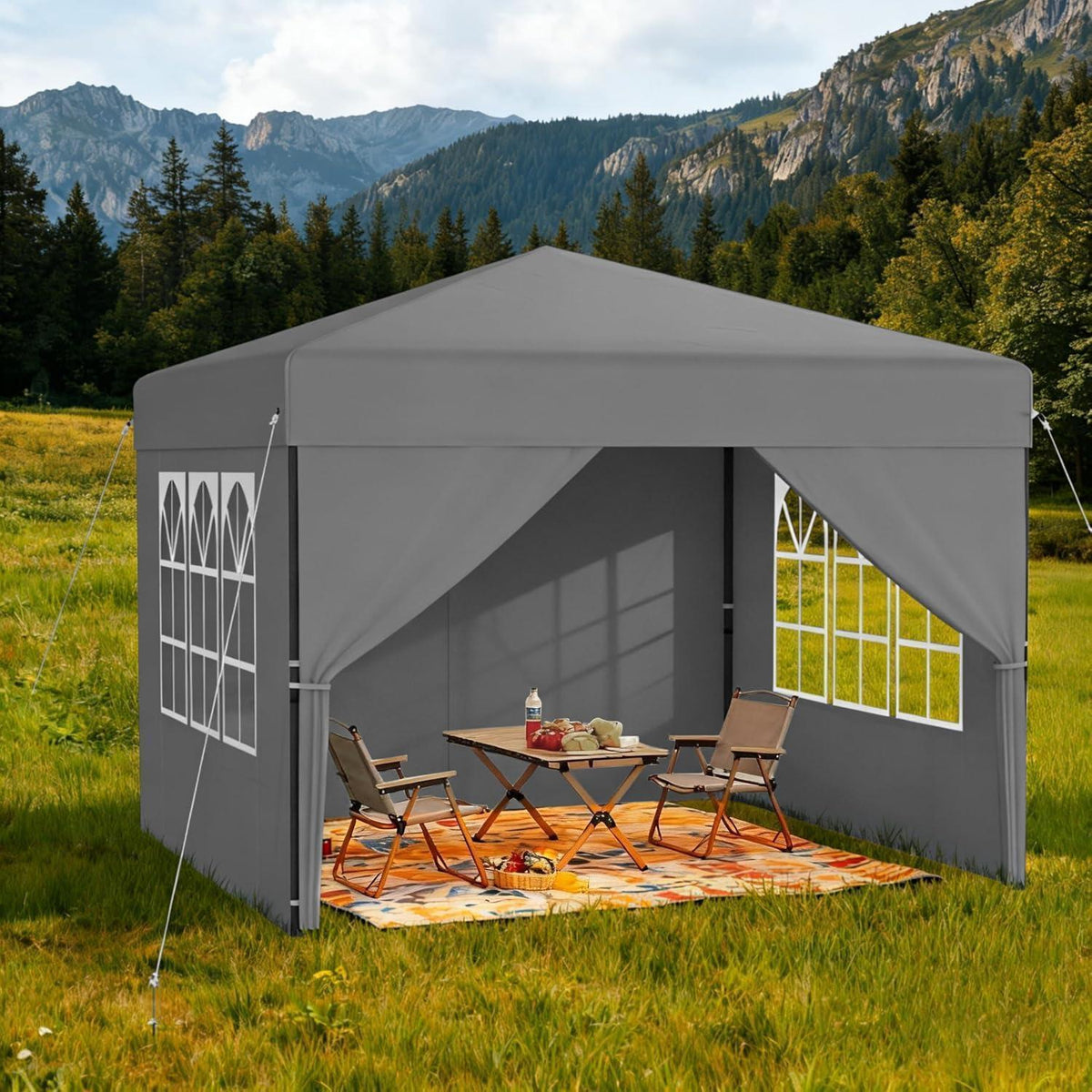 3x3 Pavillon Wasserdicht & Stabil – Mit Seitenwänden für Garten & Outdoor