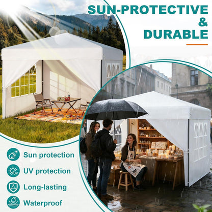 Faltpavillon 2.5x2.5 Wasserdicht & Stabil mit Seitenwänden