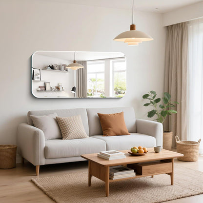 Rechteckiger Wandspiegel 120x60 cm – Rahmenlos für Bad, Schlaf- & Wohnzimmer