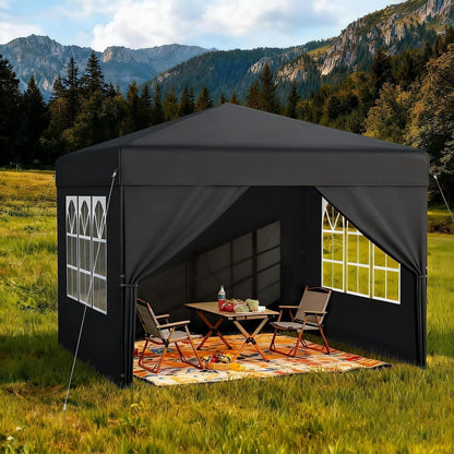 Faltpavillon 2.5x2.5 Wasserdicht & Stabil mit Seitenwänden