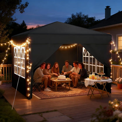 3x3 Pavillon Wasserdicht & Stabil – Garten Partyzelt mit Seitenwänden