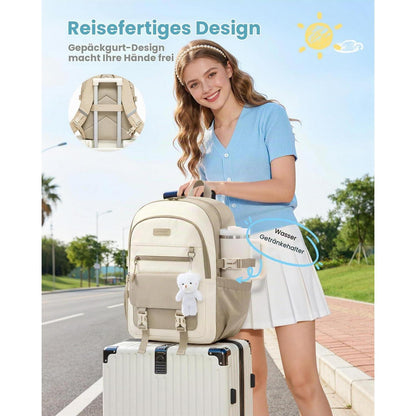 Schulrucksack Mädchen 30L, Wasserdicht & DIY-Style