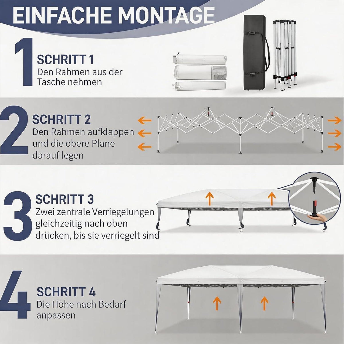 Faltpavillon 3x6m mit Seitenteilen – Stabil & Wetterfest