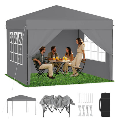 Pop-Up Pavillon 2,5x2,5m mit Seitenwänden – Garten Party Zelt