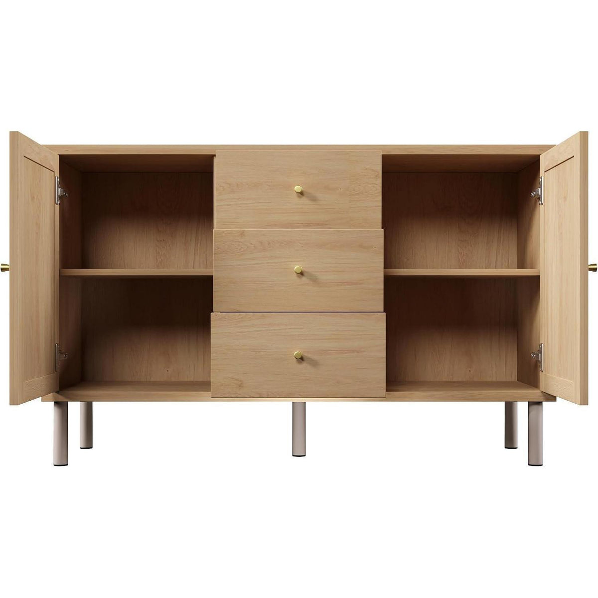 Sideboard Eiche mit 2 Türen & 3 Schubladen – Flexibel & Stabil