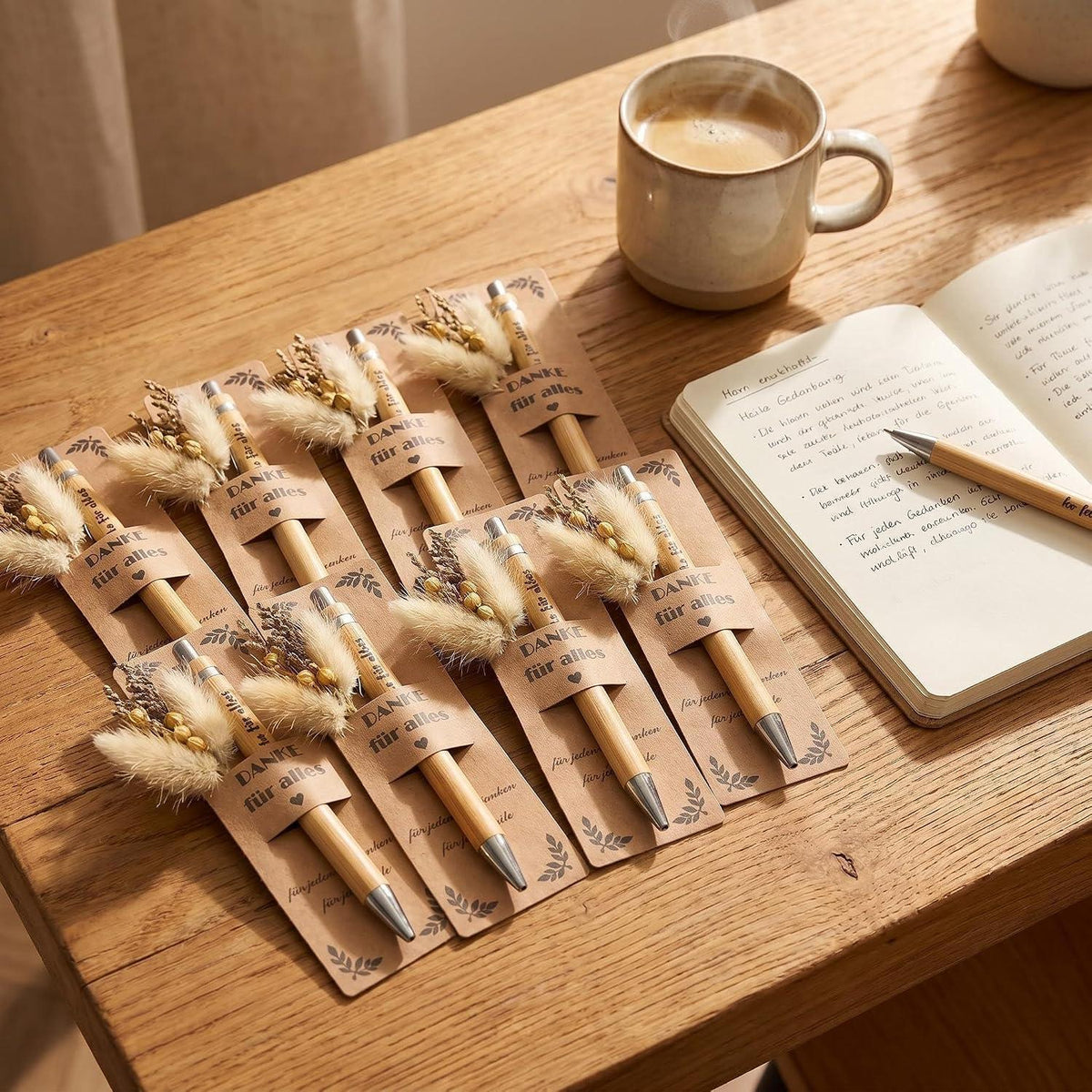 10x Dankeschön Geschenkset Kugelschreiber mit Gravur