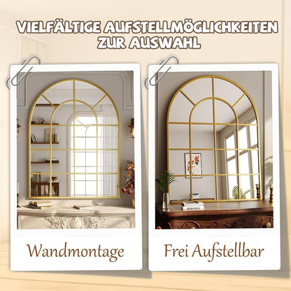 Goldener Wandspiegel mit Gitter 76 x 122 cm