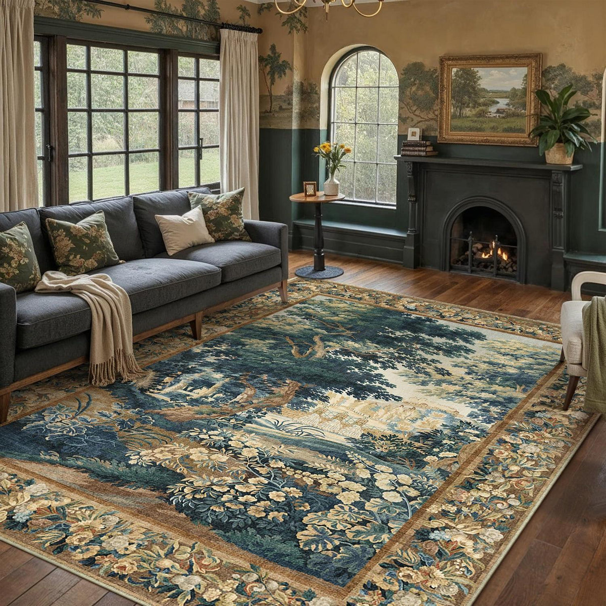Vintage Teppich 300x400cm – Bunt & Waschbar für Wohnzimmer