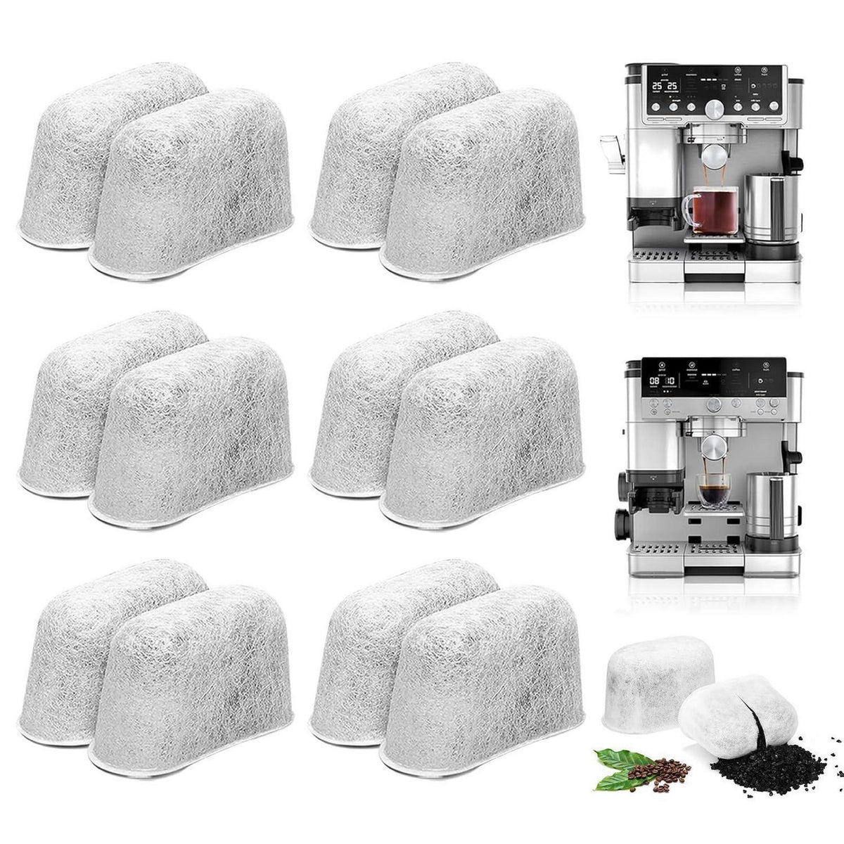 12x Aktivkohlefilter für Kaffeemaschine – Wasserfilter Kartuschen