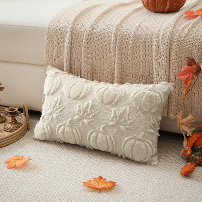 Herbstlicher Kürbis Ahornblatt Kissenbezug 40x60 cm Beige