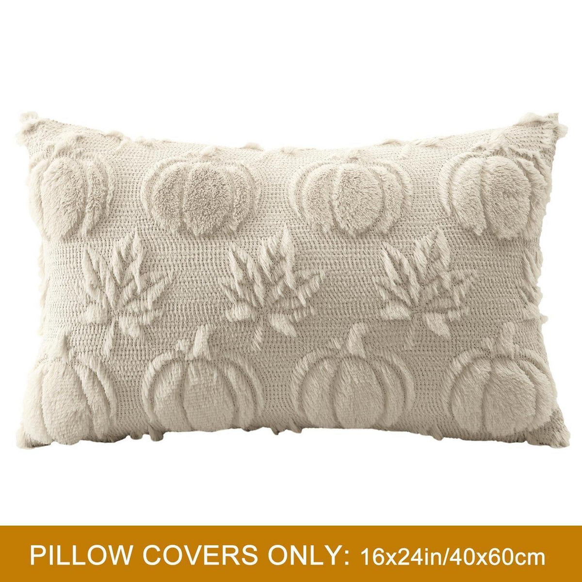 Herbstlicher Kürbis Ahornblatt Kissenbezug 40x60 cm Beige