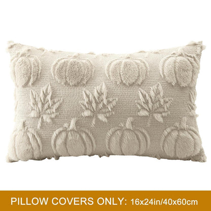 Herbstlicher Kürbis Ahornblatt Kissenbezug 40x60 cm Beige
