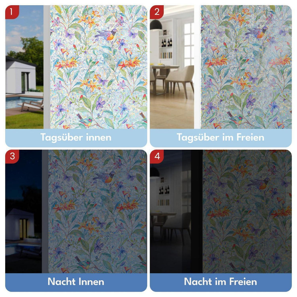 Blickdichte Fensterfolie selbstklebend 44x200cm