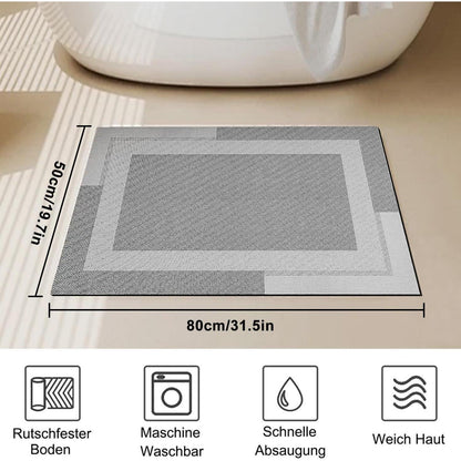 Rutschfester Badezimmerteppich 50x80 cm – Extra Flach & Schnelltrocknend