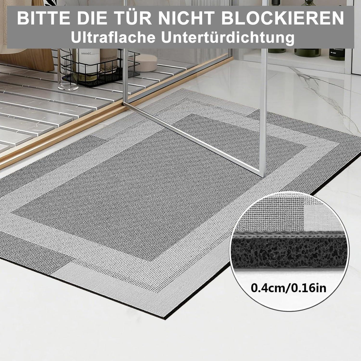 Rutschfester Badezimmerteppich 50x80 cm – Extra Flach & Schnelltrocknend