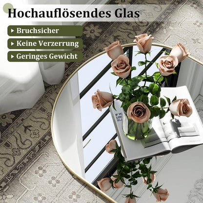 Großer Bogen-Standspiegel 192x115 cm – Gold, Stehend/Hängend