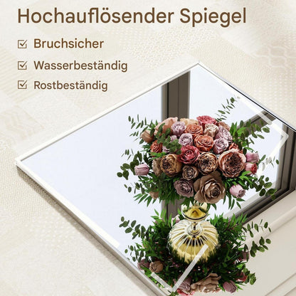 Ganzkörperspiegel mit Ständer – 170x70cm, Aluminiumrahmen, Weiß