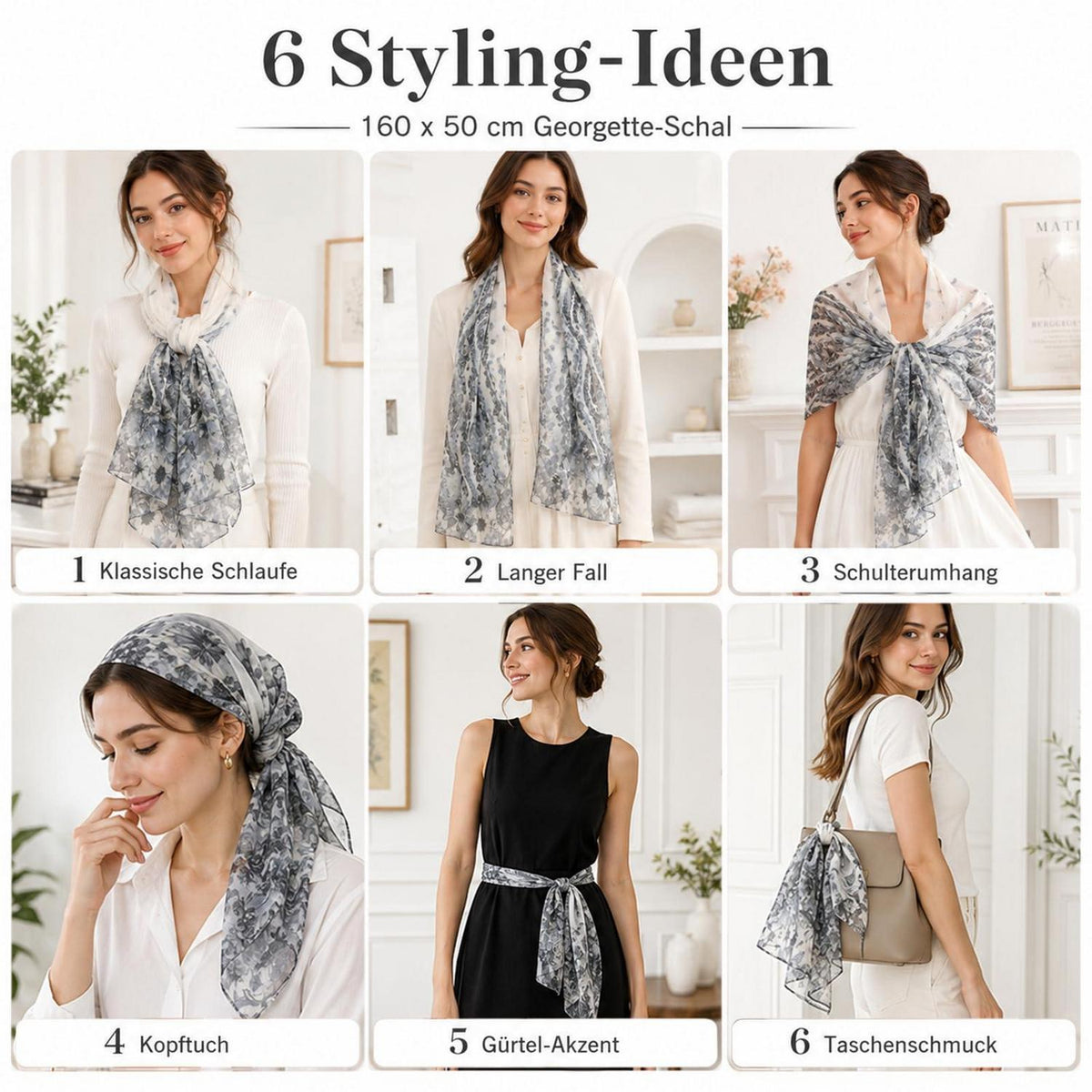 Chiffon Schal Damen mit Punkten, leicht und luftig