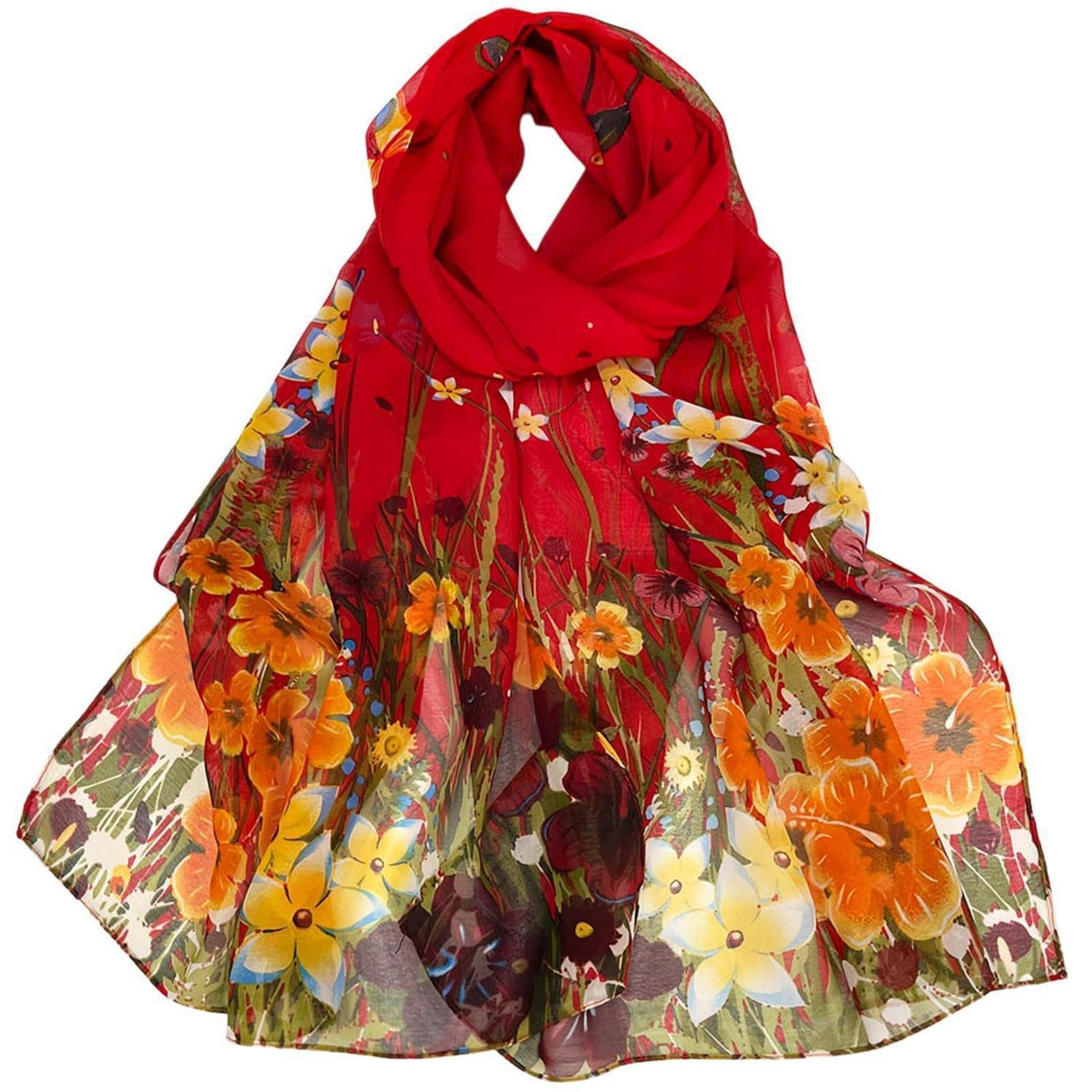 Chiffon Schal Damen Bunt Elegant 160x50cm
