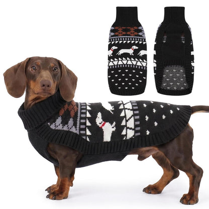 Dackel Pullover XL – Warmer Strickpullover mit Dackelmuster