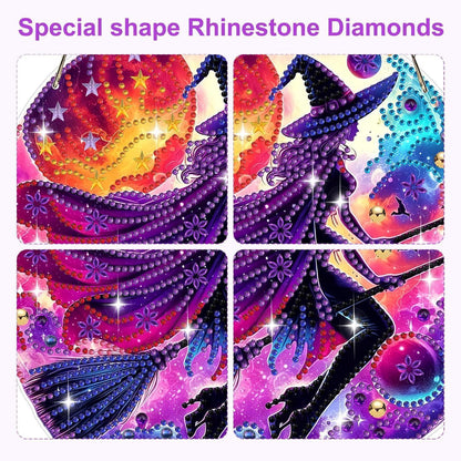 Diamant Painting Anhänger Landschaft mit Hexe