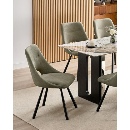Drehbare Esszimmerstühle Set 4 –, Braun-Grau
