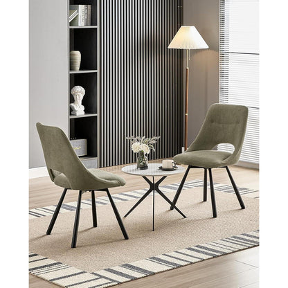 Drehbare Esszimmerstühle Set 4 –, Braun-Grau